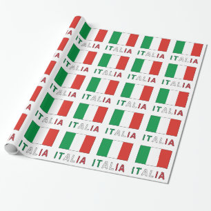 Italienische und italienische Flagge Geschenkpapier