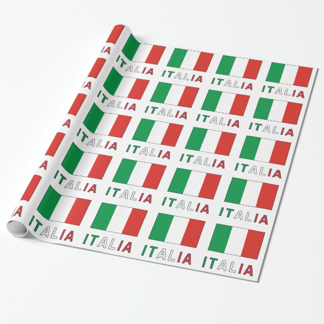 Italienische und italienische Flagge Geschenkpapier (Ungerollt)