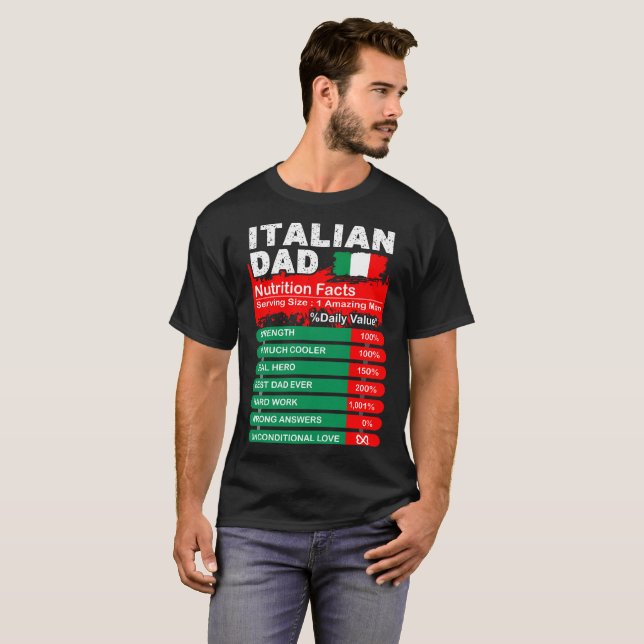 Italienische Vater-Nahrungs-Tatsachen, die T-Shirt (Vorne ganz)