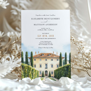 Italienische Villa Balbiano Hochzeit Einladung