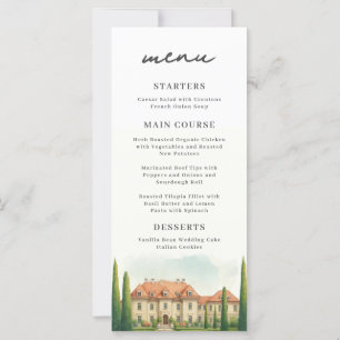 Italienische Villa Chic Hochzeitsmenü