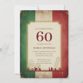 Italienische Vintage-Einladung zum 60. Geburtstag Einladung