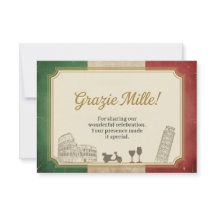 Italienische Vintage-Geburtstagsfeier Dankeskarten