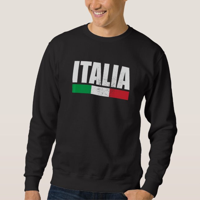 Italienische Vintage italienische Flagge Italien Sweatshirt (Vorderseite)
