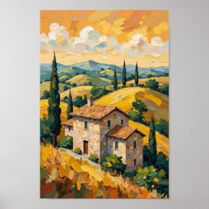 Italienische Vintage-Landschaft Reise Kunst Poster