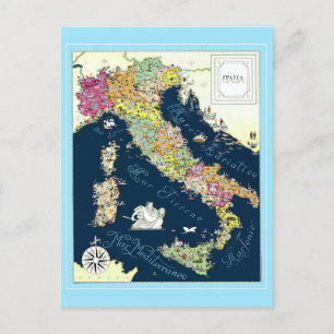 Italienische Vintage-Reisekartenplakat Postkarte