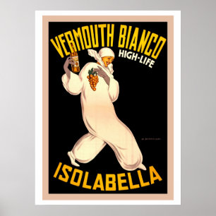 Italienische Vintage-Retro-Werbung für Vermouth Poster