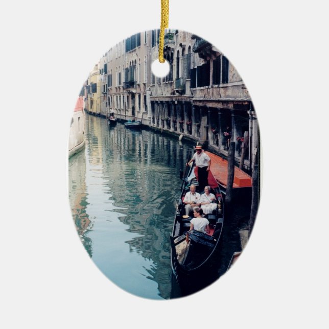 Italienische Weihnachtsbaum-Verzierung - Venedig, Keramikornament (Vorne)