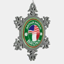 Italienische Weihnachtsverzierung Schneeflocken Zinn-Ornament