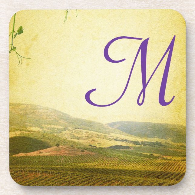 Italienische Weinkellerei Monogram Drink Untersetz Getränkeuntersetzer (Vorderseite)