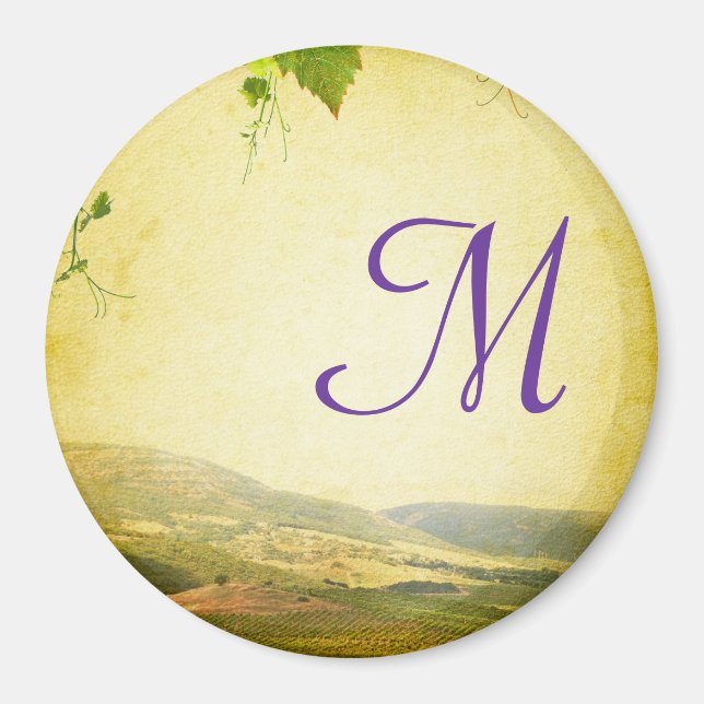 Italienische Weinkellerei Monogram Initial Magnet (Vorne)