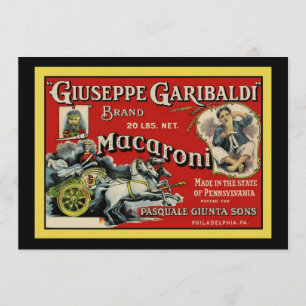 Italienische Werbung für Macaroni Einladung