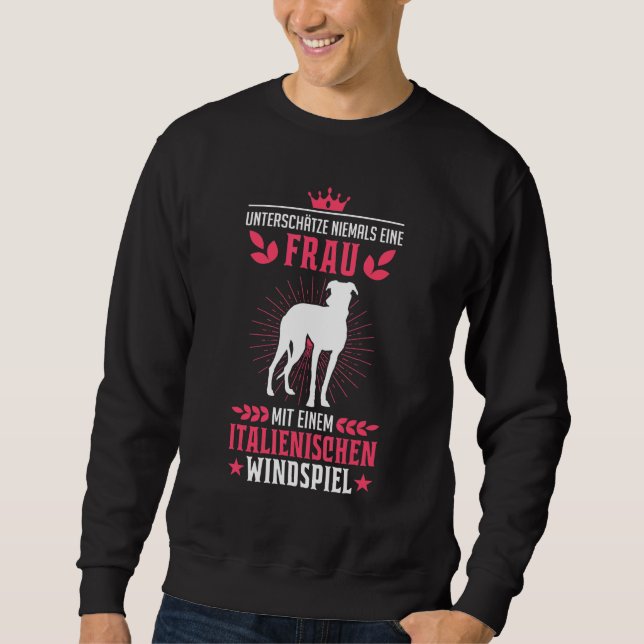 Italienische Windchime-Frau Greyhound Greyhoun Sweatshirt (Vorderseite)