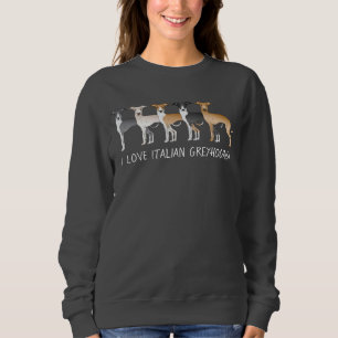 Italienische Windhund-Cartoon-Hunde mit individuel Sweatshirt