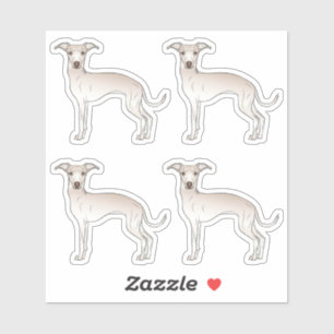Italienische Windhund-Comic-Hund-Illustrationen in Aufkleber