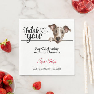 Italienische Windhund-Hochzeitsservietten mit Foto Serviette