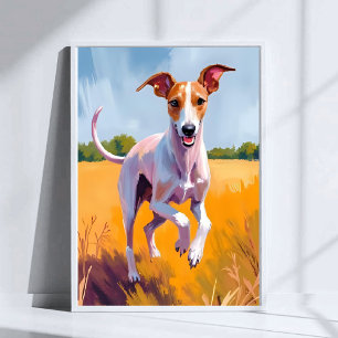 Italienische Windhund-Hund-Malerei Poster