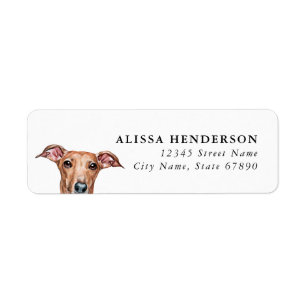Italienische Windhund-Hunde-Rücksende-Adressetiket