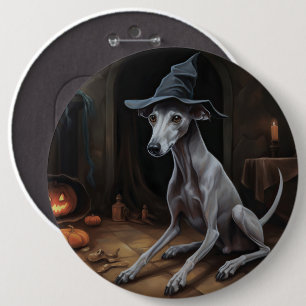 Italienische Windhund-Kürbisse Halloween Gruselig Button