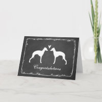 Italienische Windhund-Silhouetten Hochzeits-Gratul