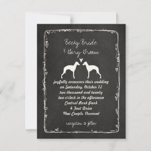 Italienische Windhund-Silhouetten Hochzeitsankündi Einladung