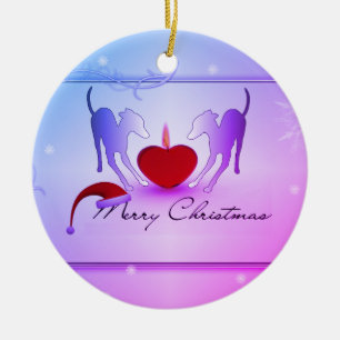 Italienische Windhunde frohe Weihnachten Keramik Ornament