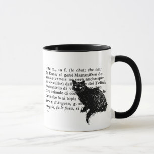 Italienische Wörterbuchkatze Tasse