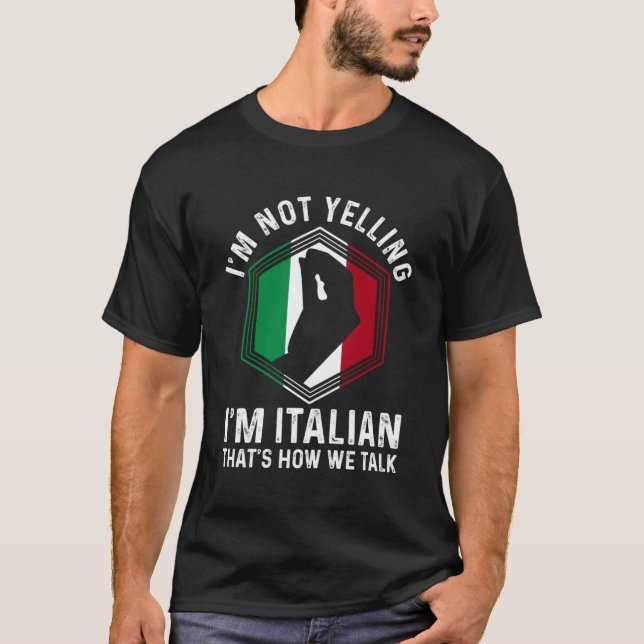 Italienische Wurzeln Handgestur Ich schreibe nicht T-Shirt (Vorderseite)