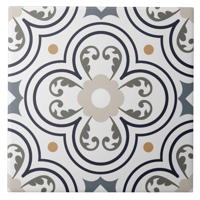 Italienische Zierkunst mediterrane botanische Kuns Fliese (Vorderseite)