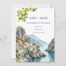 Italienische Zitrone Amalfi-Küste Save the Date