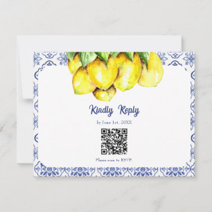 Italienische Zitrone La Dolce Vita Hochzeit RSVP Q Karte