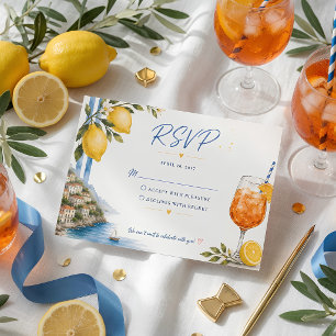 Italienische Zitronen-Amalfi-Küsten-Hochzeits-RSVP RSVP Karte