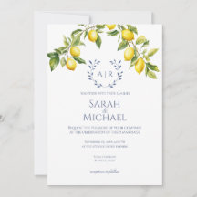 Italienische Zitronen-Amalfi-Küsten-Hochzeitseinla
