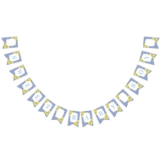 Italienische Zitronen Blue White Sweet Baby Boy Du Wimpelkette (Alle)