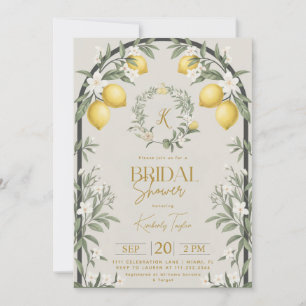 Italienische Zitronen Bogen Floral Brautparty Einladung