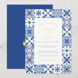 Italienische Zitronen-Mediterrane Hochzeit Einladung