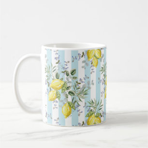Italienische Zitronenblüten-Blumenstreifen-Mittelm Kaffeetasse