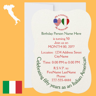 Italienischer Amerikaner zum Geburtstag Einladung