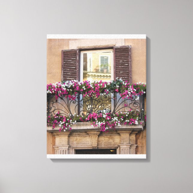 Italienischer Balkon Leinwanddruck (Vorderseite)