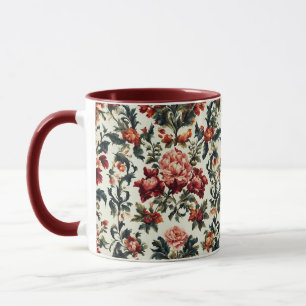 Italienischer Barock. Schicke Blumen und Blätter Tasse