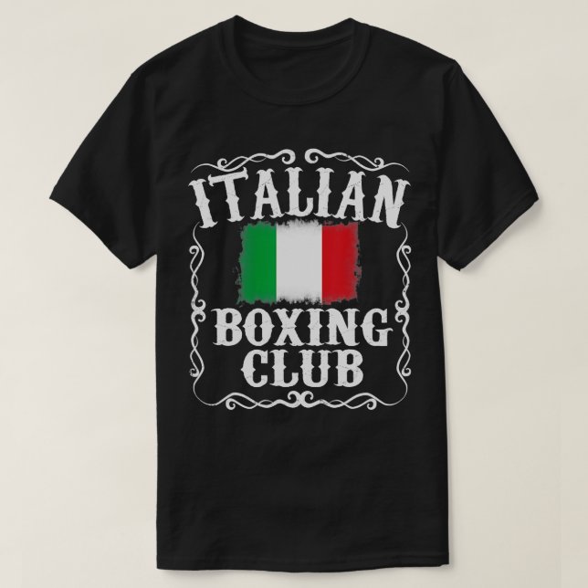 Italienischer Boxclub Vintag Boxer Italien Flaggen T-Shirt (Design vorne)