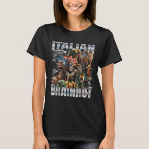 Italienischer Brainrot Großer Meme 4. Juli Flagge T-Shirt