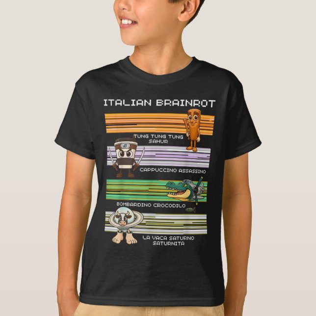 Italienischer Brainrot Meme Funny Compilation-Char T-Shirt (Vorderseite)