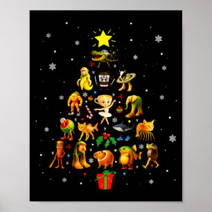 Italienischer Brainrot-Meme-Weihnachtsbaum Brain R Poster