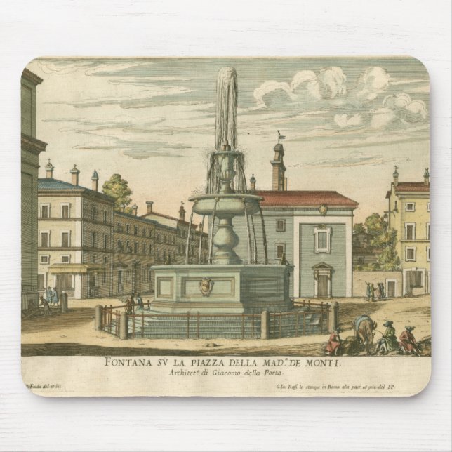 Italienischer Brunnen auf dem Platz der Stadt bei  Mousepad (Vorne)