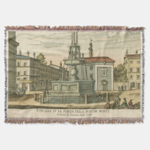 Italienischer Brunnen auf dem Stadtplatz von Falda Decke