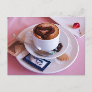 Italienischer Cappuccino mit Liebe Postkarte