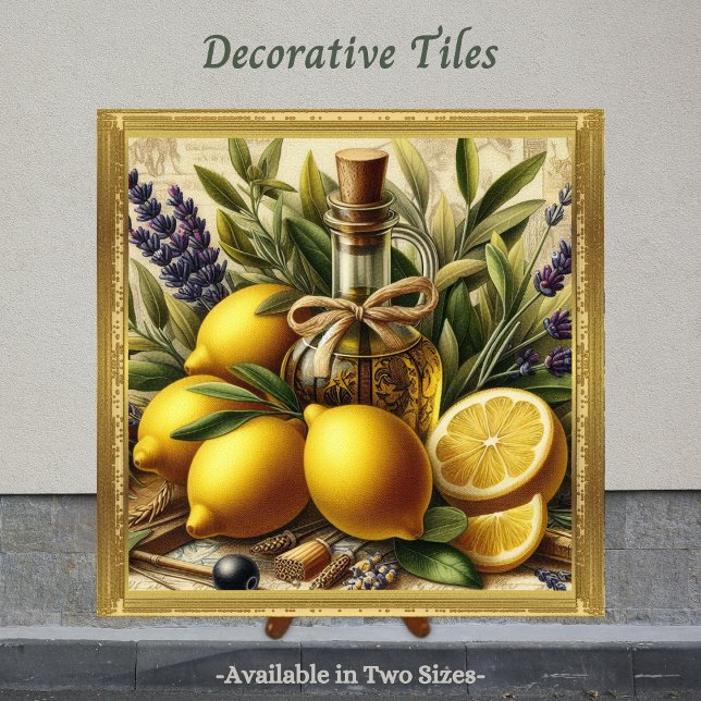 Italienischer Charme, gefangen in Tile, kleine Til Fliese (Italian inspired decorative tile. Perfect tile to display in the kitchen.)
