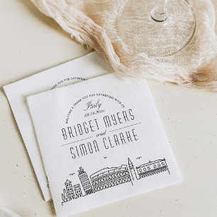 Italienischer Deko Skyline   Hochzeitsveranstaltun Serviette