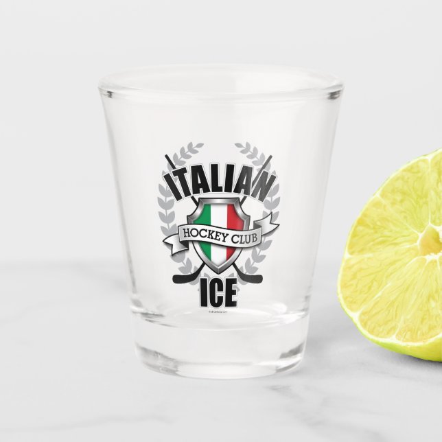 Italienischer Eishockey Schnapsglas (Vorderseite)
